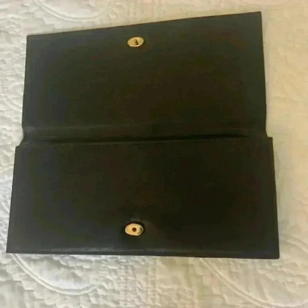 veritable cuir clutch purse baroque print - Picture 4 of 7